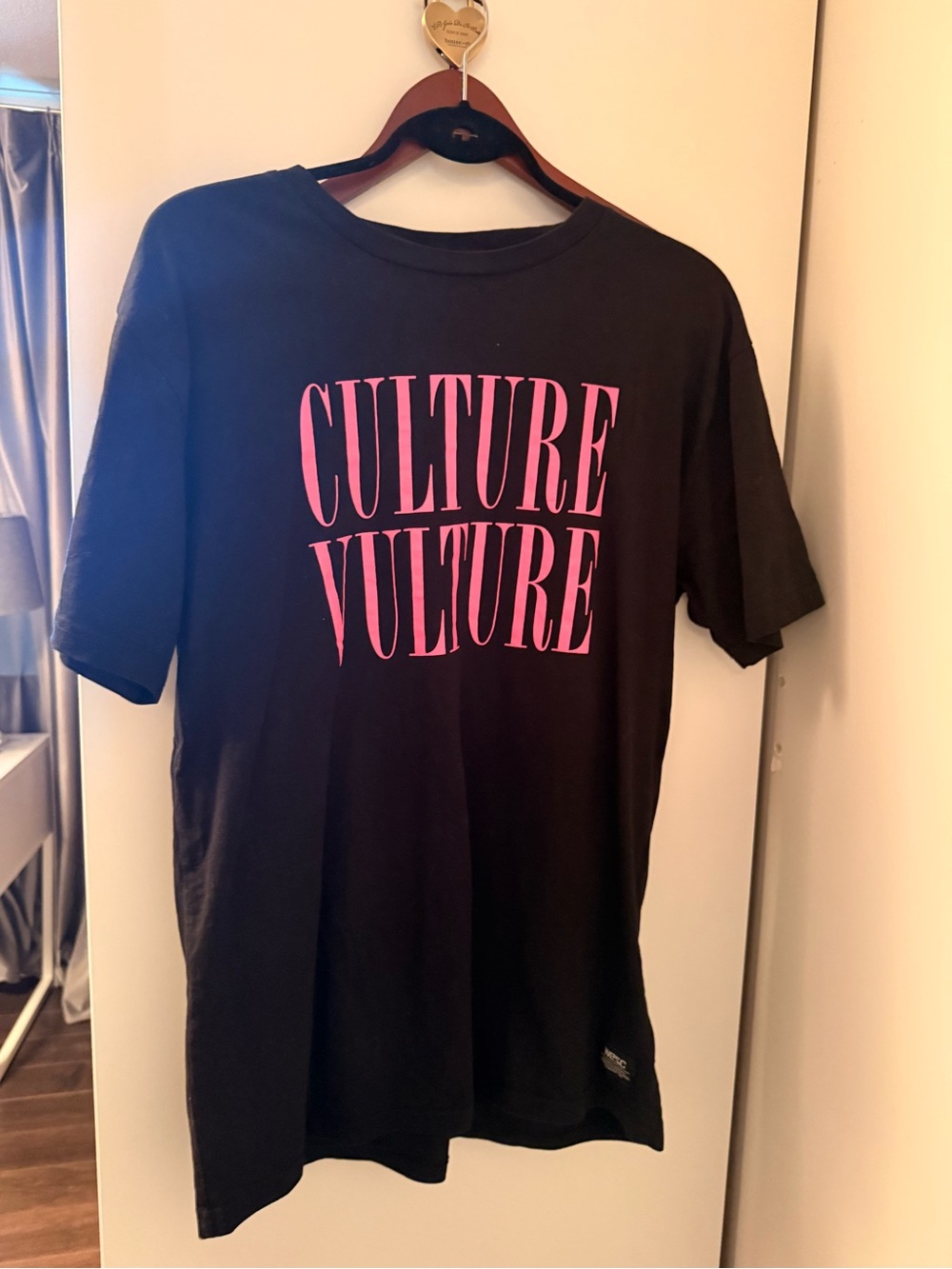 Wesc Black Crewneck Tee with Pink Accent